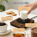 SEALON SLM02 Electric Coffee Mug Warmer - 3-Temperature Desk Cup Warmer with Auto Shut-Off (4 Hours) for Heating Coffee, Tea, Milk & Beverages