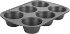 GoodCook Everyday Nonstick Steel Jumbo Texas Muffin Pan,6-cup,Gray,(Pack of 12)