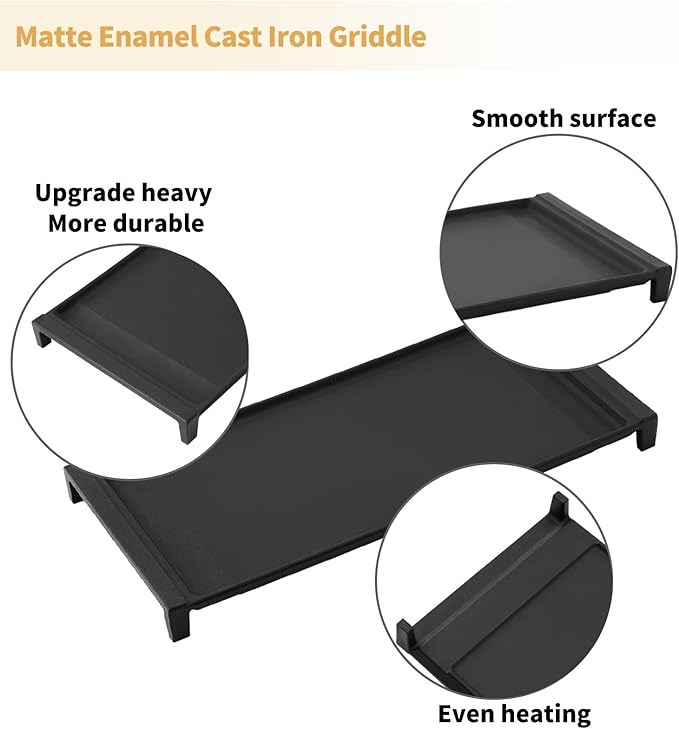 Upgraded WB31X24738 Griddle Replacement Parts for GE Stove Parts WB31X24998 Cast Iron Stove Top Griddle WB31X49806 General Electric Gas Range Cooktop Center Griddle Plate JGB700SEJ4SS Flat Top Pan