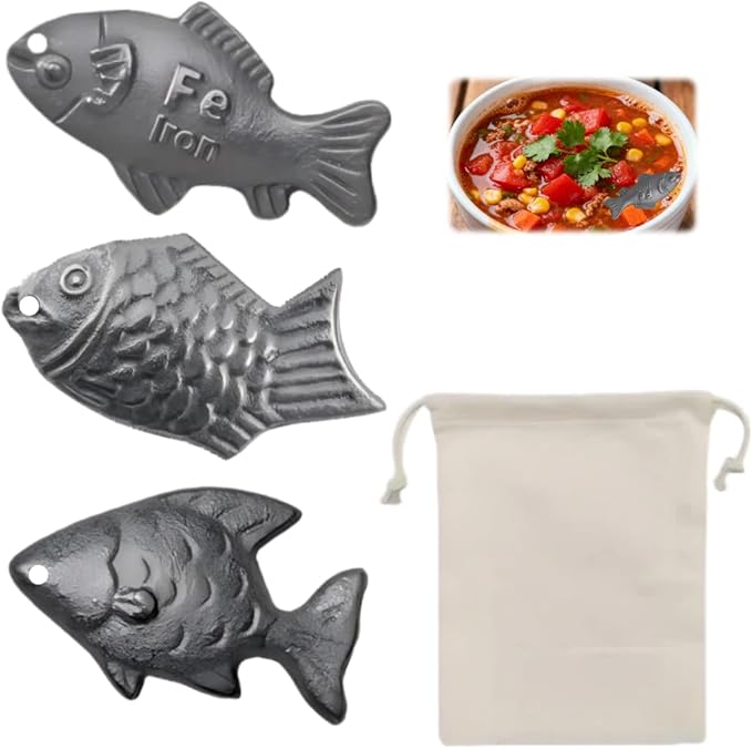 Iron Fish 3 Pack, Lucky Iron Fish for Cooking, Irons Fishes to Food and Water, Effective and Safe Cooking Tool