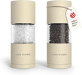 LARS NYSØM Salt and Pepper Grinder Set, Manual Salt and Pepper Mills with Adjustable Ceramic Grinder, Design Spice Shaker Set (Almond Beige)