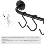 Mkono Mug Holder Wall Mounted Coffee Cup Rack Hanger Modern Metal with 5 Mug Hooks Rustic Utensil Tea Cups Storage Organizer for Kitchen Dining Room Coffee Bar,Black