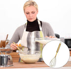 Gold Flour Sifter Baking Tool Set, findTop Stainless Steel 4-Piece Kit with 10" Whisk, Dough Scraper & 5 Measuring Spoons, Mirror Polished, Easy to Clean, for Cake Bread Cookie Prep