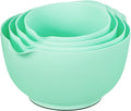 BoxedHome Nesting Plastic Mixing Bowl Set, 4 Piece Mixing Bowl Set with Pour Spouts, Size 1.7, 2.5, 3.5 and 4.5qt, for Prepping, Mixing, Baking, Cooking(2023 New Version, Green)