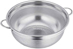 TeamFar Colander, 3qt Colander Strainer Stainless Steel, Solid Handle & Elevation Base, Micro-perforated & Dishwasher Safe