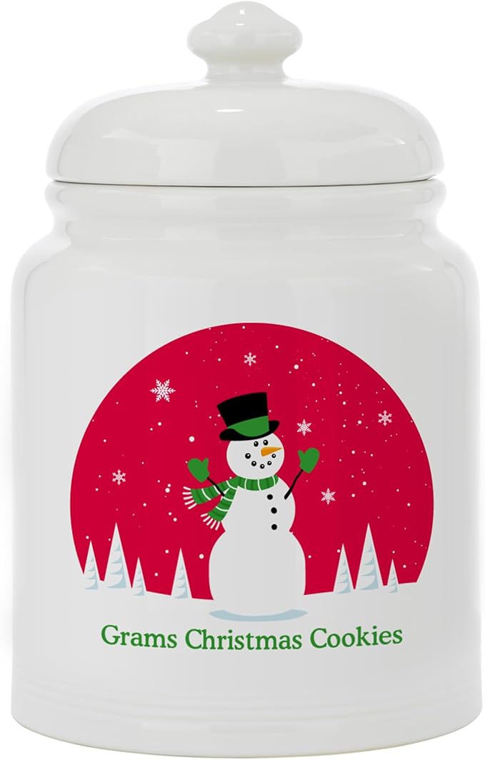 Let's Make Memories Personalized Christmas Fun Cookie Jar - For Her - Kitchen Christmas Décor