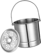Ice Bucket Wine Cooler Bucket Stainless Steel Wine Chiller Handles Filter Plate Parties Gold (Original Color)