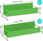 HuggieGems 4 Pack Magnetic Spice Storage Rack Organizer for Refrigerator and Oven, Green Fridge Organizers and Storage