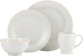 Lenox White French Perle Groove 4Pc Place Setting, 6.95 LB