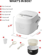 TOSHIBA OriginTaste Rice Cooker 10-Cup Uncooked, Fuzzy Logic, 15-in-1 Functions, Digital Display, Delay Timer, Keep Warm, Nonstick Inner Pot, White