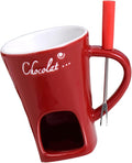 Ceramic Fondue Pot Set, Chocolate Mug With Forks, Perfect For Butter And Cheese Melting,Multipurpose,Personal Cheese Melting Cup