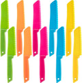 JOVITEC 10 Pieces Kid Knife Plastic Kids Safe Knives for Real Cooking, Nylon Children Toddler Cooking Kitchen Set Bulk for Bread, Lettuce and Salad