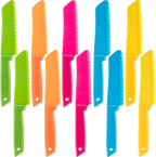 JOVITEC 10 Pieces Kid Knife Plastic Kids Safe Knives for Real Cooking, Nylon Children Toddler Cooking Kitchen Set Bulk for Bread, Lettuce and Salad
