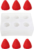 6 Cavity Strawberry Silicone Mold – Silicone Fruit Mold for Chocolate, Fondant, Candle, Resin & Cake Decor, 3D Strawberry DIY Baking Tool for Parties & Gifts