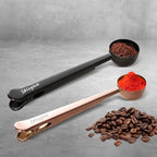 Coffee Scoop with Bag Clip, Multi-Function Milk Powder Measuring Spoon, 20ml (2*Rose Gold)