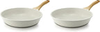 SENSARTE Nonstick Ceramic Frying Pan Skillet, 11 Inch Omelet Pan, Healthy Non Toxic Induction Compatible Egg Pan with Heat Resistant Handle, PTFE and PFAS-Free (Pack of 2)