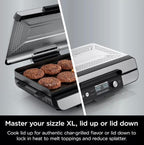 Niinnja Sizzle Pro XL 20" Indoor Griddle & Grill with Pro Temp, Detachable Ventilated Lid, Grease Control, Ceramic Nonstick Plates, Even Edge Cooking, Extra Large Capacity, Silver/Black (Model GX 101)