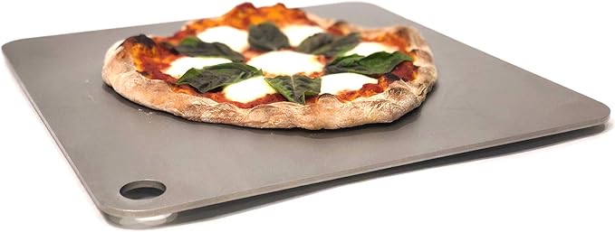ThermiChef 14" by 20" Pizza Steel (3/16" Standard Thickness) - Multipurpose Cooking Steel for Ovens & Grills - Made in the USA
