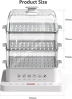 Food Steamer Electric Multicooker 800W | 3 Layers with Automatic Heat Preservation | Foldable Design | Touch Control Visual Panel