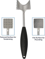 Cast Stainless Steel Meat Tenderizer - Heavy Duty Dishwasher Safe Hammer Mallet Tool & Chicken Pounder