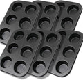 6 Packs Premium Steel Muffin Pan for Baking, Round Muffin Baking Pan, Baking Tray for Muffins, Cupcakes, Brownie(Black