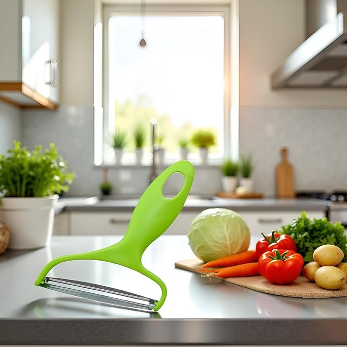 2Pcs Green Cabbage Shredder,Vegetable Cutter Cabbage Slicer,Stainless Steel Fruit Vegetable Potato Peeler Must Have for Home Restaurants Peeling, Grating and Slicing Tools 18 * 12cm