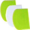 SURDOCA Dough Scraper Bench Scraper - 3P 10.6x6.7" Plastic Flexible Bowl Scraper, Sharp Edge & Angles Cake Scraper. Non-Slip Bakeware Decorating Tools Sculpting & Modeling Tools - Green+White+Green