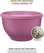 Greentainer Plastic Mixing Bowls with Lids Set for Kitchen, 5 Set Nesting Bowls for Mixing, Baking, Prepping, Cooking and Serving Food, Mixing Bowls Dishwasher, Microwave Safe