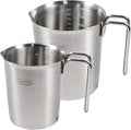 Newness 2-Pack Stainless Steel Measuring Cups Set, (3 Marking Including Cup/ML/Oz Scale) (2 & 3 Cup) Metal Measuring Cup with Handle For Prepping, Baking and Cooking, Dishwasher, Microwave Safe