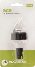 True Ace Measured Liquor Pour Spout, 1 Ounce Pourer, Fits Standard Liquor Bottles, Bar & Cocktail Accessories, Plastic, Set of 1