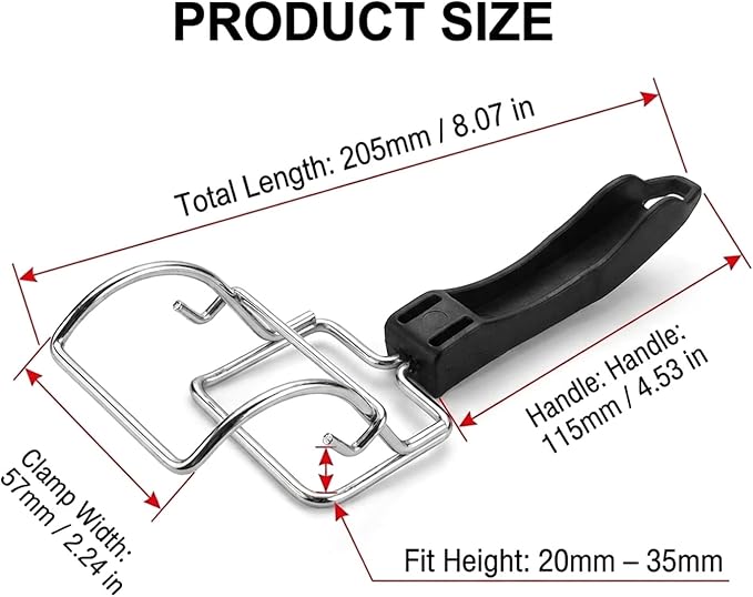 2 Pcs Air Fryer Convection Toaster Oven Tray Extractor, Oven Rack Pull Tool, Grills Extractor Clip with Ergonomic Handle, Heat Resistant Oven Tray Handle for Quickly Removing Trays and Grills