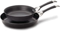 Circulon Symmetry Hard Anodized Nonstick Induction Frying Pan Twin Pack, 10-Inch and 12-Inch, Pan Sets for Cooking Nonstick, Black