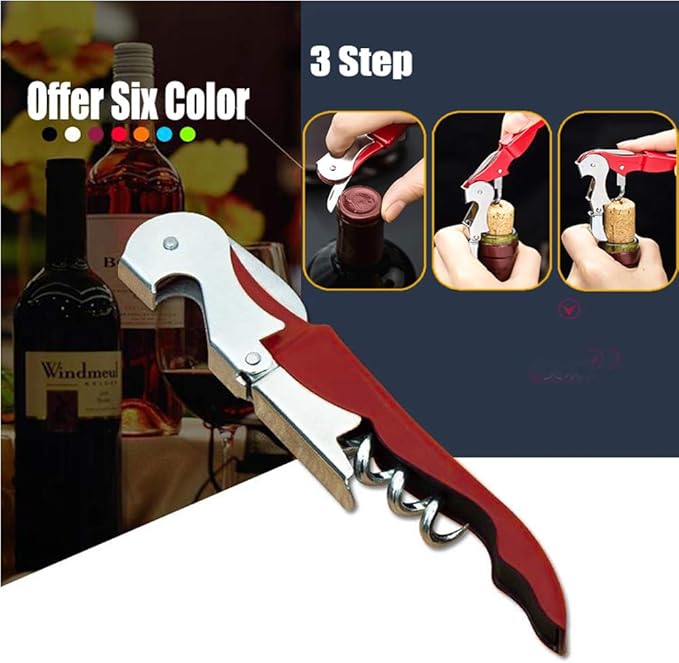 Professional Waiter Corkscrew Wine Openers Set(4PCS), Heavy Duty Stainless Steel Hinges Wine Key for Restaurant Waiters, Sommelier, Bartenders