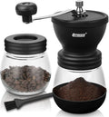 Manual Coffee Grinder 48 Adjustable Settings, 80g Large Capacity, Conical Burr Hand Mill for Home, Travel, Camping, Office, Espresso & Pour Over, 2 Jars