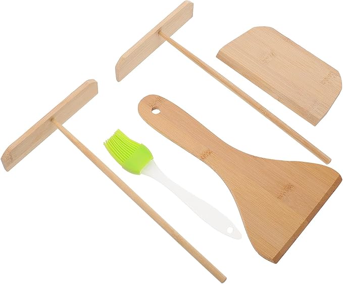jojofuny Crepe Spreader and Pancake Spatula Set 5pcs Household Cooking Gadget Kit for Crepe and Pancake Making Convenient Kitchen Tool for Breakfast Preparation Random Random Color
