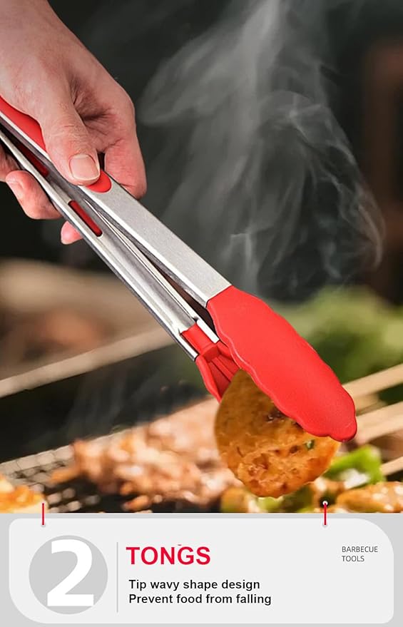 BBQ Grill Tool Set BBQ Accessories, Stainless Steel Grill Tools Grilling Accessories Grill Set Barbecue Grill Accessories for Outdoor Grill, Grill Utensils Grilling Tools Grilling Gifts for Men (4)
