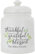 Let's Make Memories Personalized Cookie Jar - Thankful, Grateful, Blessed - For Bakers- Kitchenware