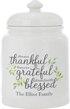 Let's Make Memories Personalized Cookie Jar - Thankful, Grateful, Blessed - For Bakers- Kitchenware