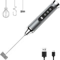 YUSWKO Milk Frother Wand for Coffee, Milk Frother Handheld Coffee Frother, Rechargeable Drink Mixer, Waterproof Electric Whisk