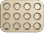 Glad Mini Muffin Pan Nonstick - Heavy Duty Metal Cupcake Tin with Small Baking Cups, Mini 12-Cup