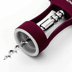 Beneno Wine Opener, Zinc Alloy Premium Wing Corkscrew with Multifunctional Bottles Opener, Sharp Wine Corkscrew with Ergonomic Non-Slip Wing Handle, Purple