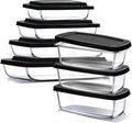 EATEX 7-Pack Glass Food Storage Containers with Lids Baking Pans Set, Glass Baking Dishes for Oven | 4 Casserole Dishes for Oven and 3 Glass Bread Pans for Bread Baking, Oven Microwave Freezer Safe