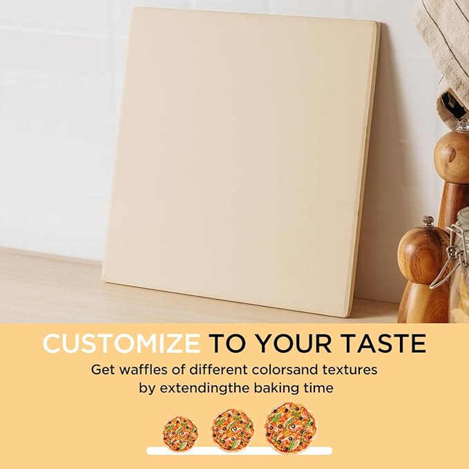 Pizza Stone for Oven and Grill, Heavy Duty Cordierite Baking Pan, Square Baking Stone for Bread, Cookie, 15x15 Inch