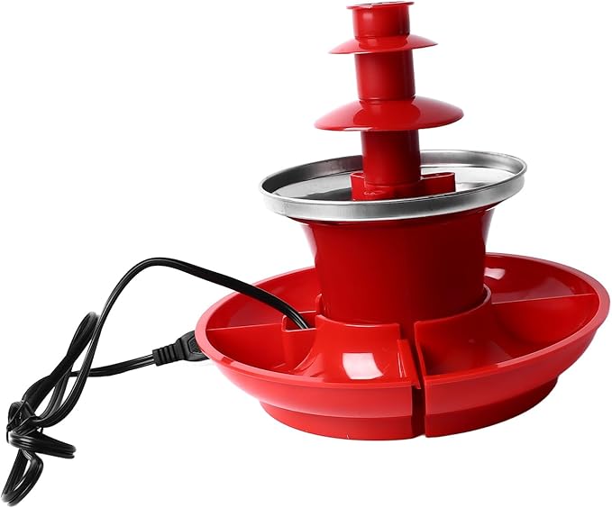Irishom Three Layer Chocolate Sauce Fountain Detachable Mini Chocolate Sauce Melt Fondue for Party Games Night Xmas