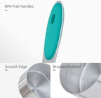 Measuring Cups : U-Taste 18/8 Stainless Steel Measuring Cups and Spoons Set of 10 Piece, Upgraded Thickness Handle (Teal)