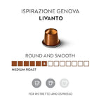 Nespresso Capsules Original Line, Livanto, Medium Roast Espresso Coffee, 50 Count Coffee Pods