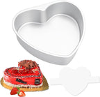 8 Inch Heart Shaped Cake Pan with 50 Pieces Parchment Paper,Non-stick Aluminum Heart Cake Pan Baking Tin for Birthday Wedding