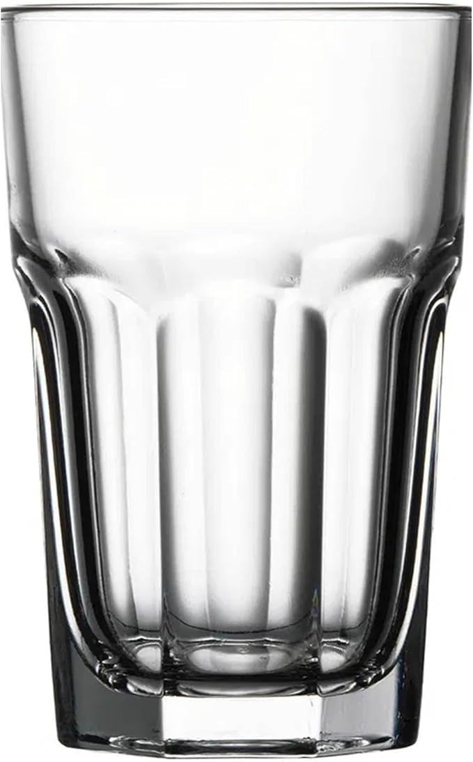 Highball Drinking Glasses Set of 12, 12.5 oz Glass Tumbler - Water Glasses & Beer Glassware for Kitchen - Durable Drinkware Set for Juice, Soda, Iced Tea & Cocktails - Heavy Base, Dishwasher Safe