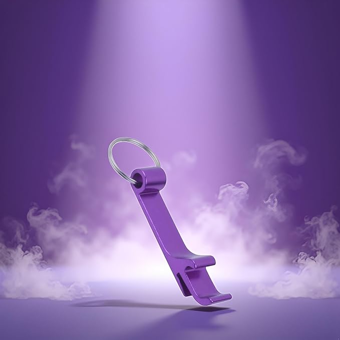 Purple Bottle Opener Keychain Aluminum Can Beer Opener Mini Aluminum Keychain Bottle Opener Beer Opener Mini Key Ring Opener for Home Pub Lover Corkscrews Bar and Wine Tools