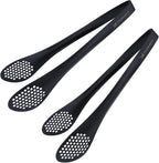 MSY BIGSUNNY Stainless Steel Buffet Tongs - Heavy Duty Kitchen Food Tong for Cooking and Serving (Black - 11" Serving Tongs)